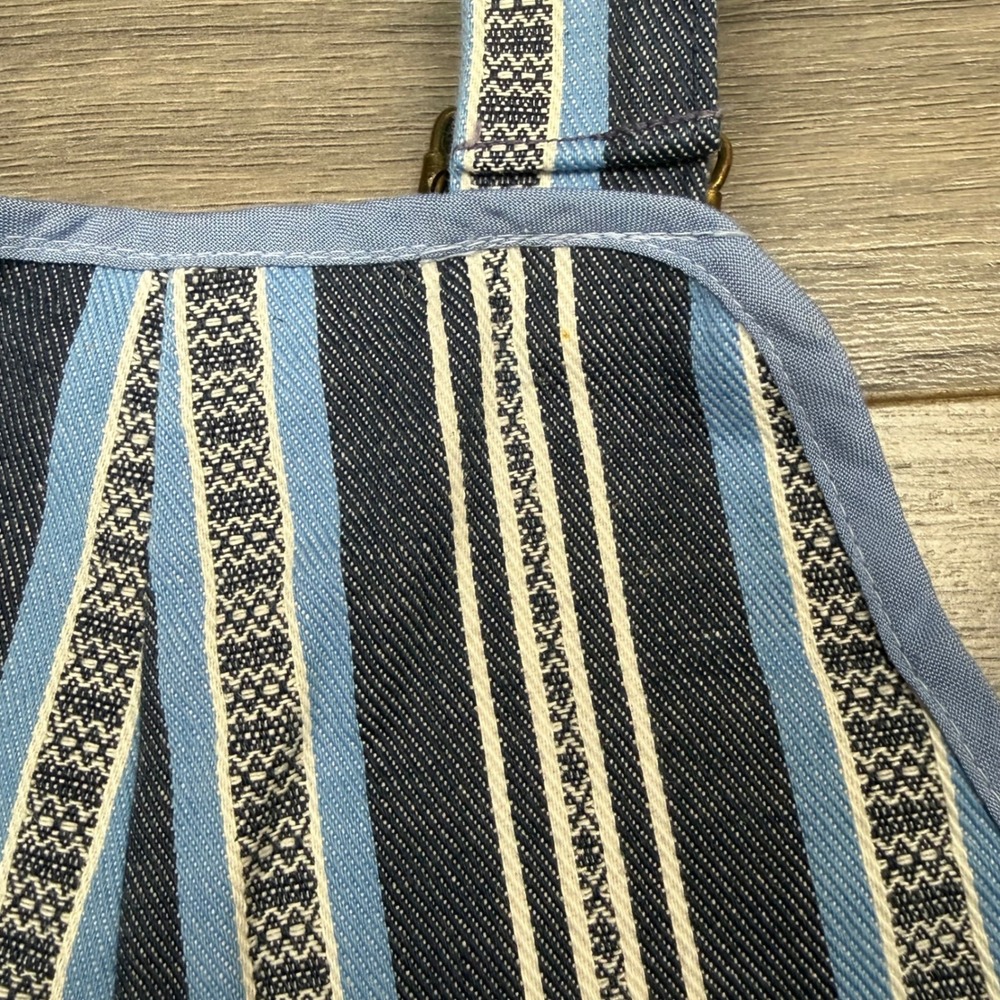 Vintage Baby Overalls‎ 12–18M Blue Stripe Brass Buckle Button Repair Needed - Picture 6 of 8